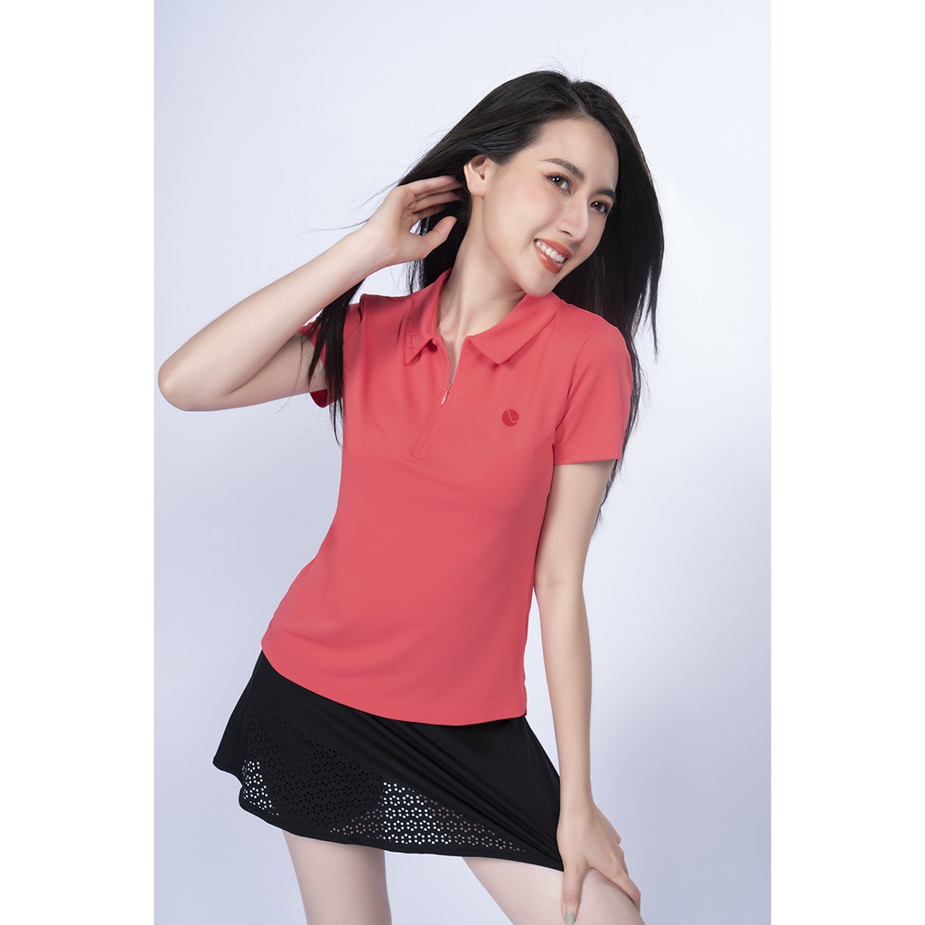 Áo Polo Nữ Livan Sport Cool Lux Màu Hồng Fiery Rose Thanh Lịch Chống Nhăn Nhàu Kháng Khuẩn Cao Cấp