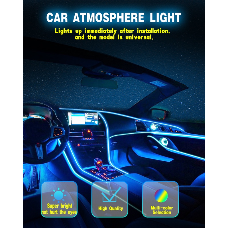 Dây Đèn led 2 Trong 1 3 Trong 1 4 Trong 1 Trang Trí Nội Thất Xe Ô Tô