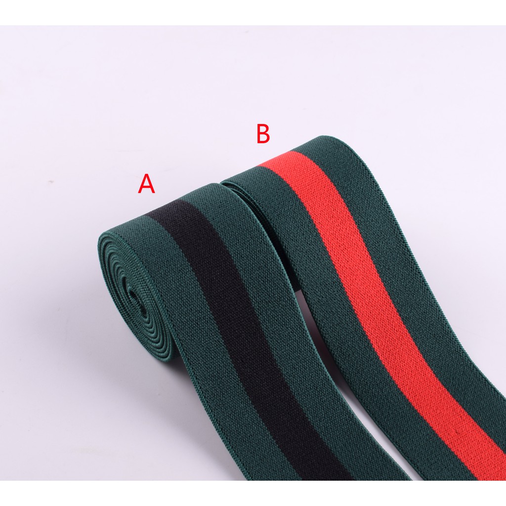 Dây thun vải Polyester co giãn sọc, vải thun sọc 40mm để may vá Phụ kiện quần áo DIY