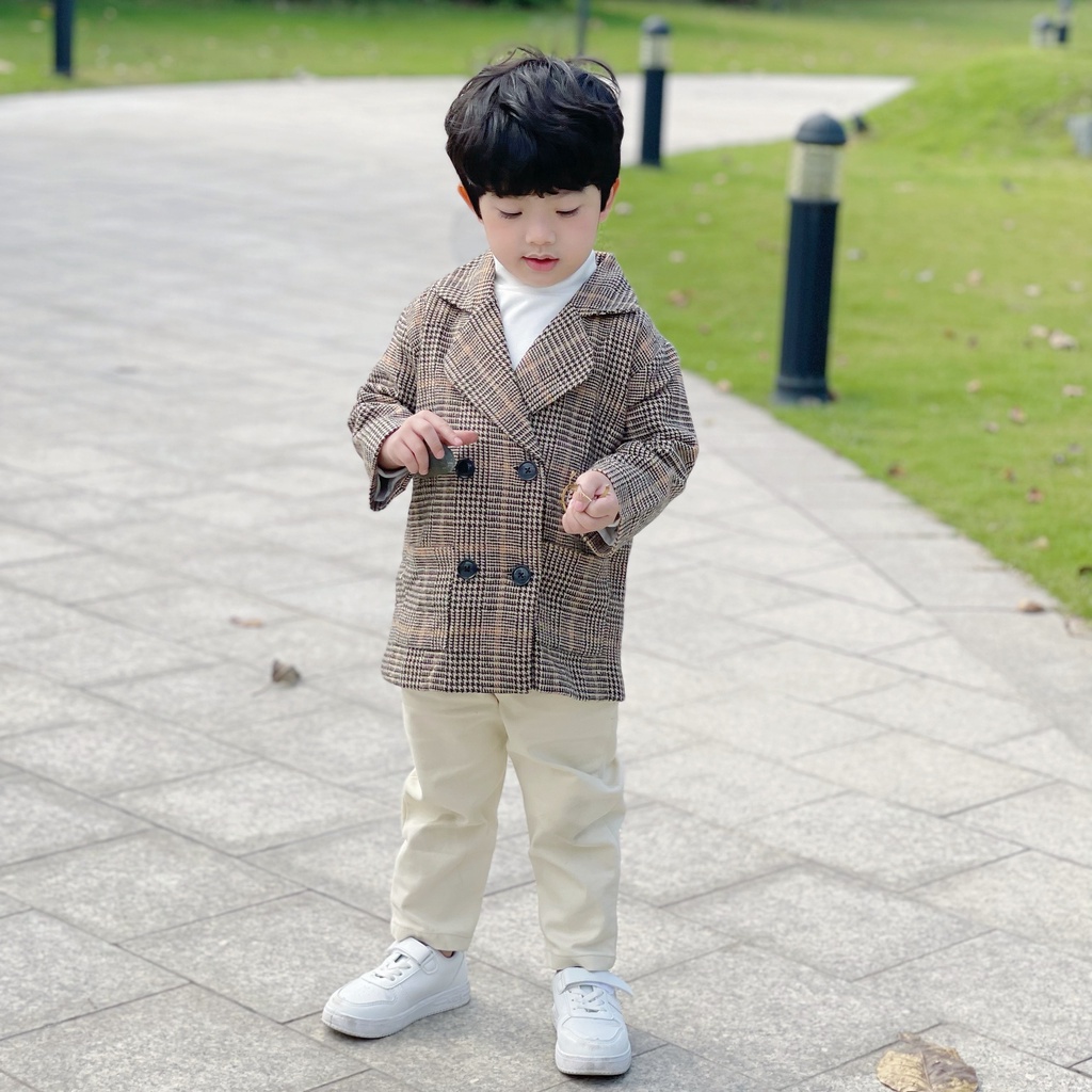Áo khoác măng tô dạ 2 lớp dày dặn giữ ấm kiểu dáng Hàn Quốc cho bé trai Magickids Áo vest cho bé AO21021 | WebRaoVat - webraovat.net.vn