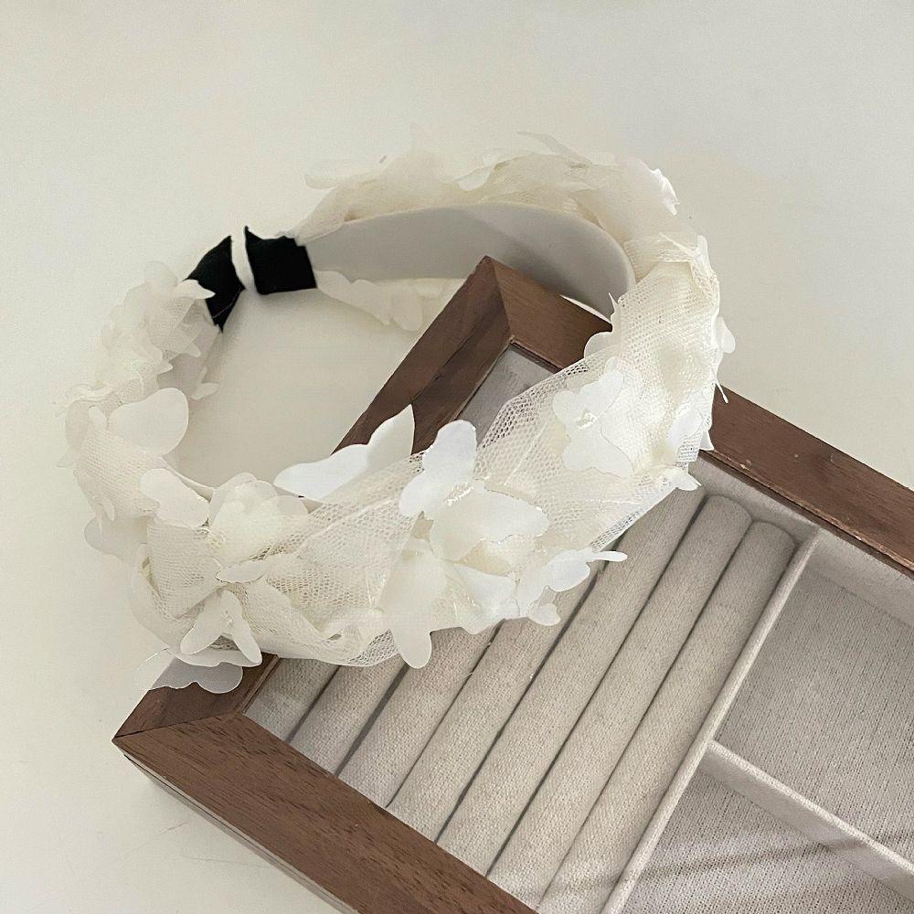 ANEMONE Băng Đô Cài Tóc Hình Bướm Xinh Xắn Cho Cô Dâu