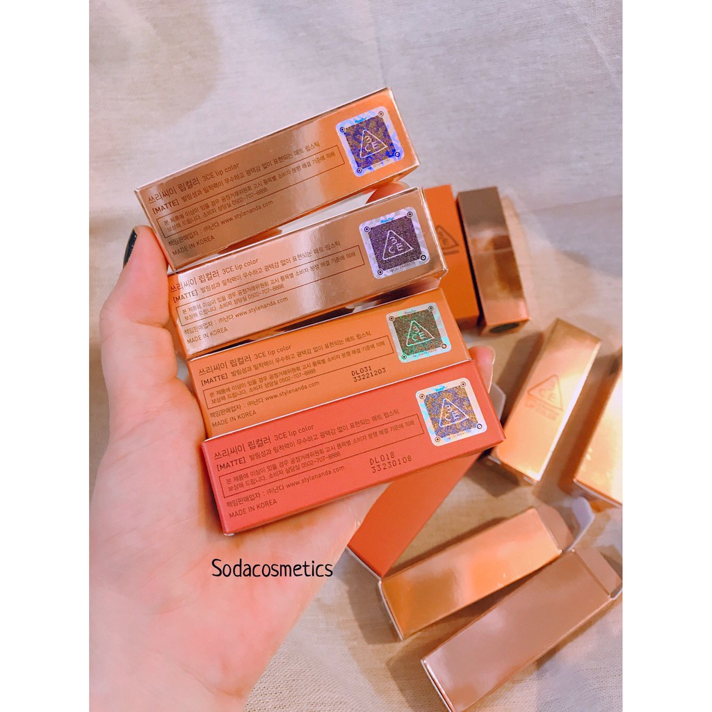 Son 3CE Matte Lip Color vỏ vàng #226 #227 #228 | BigBuy360 - bigbuy360.vn