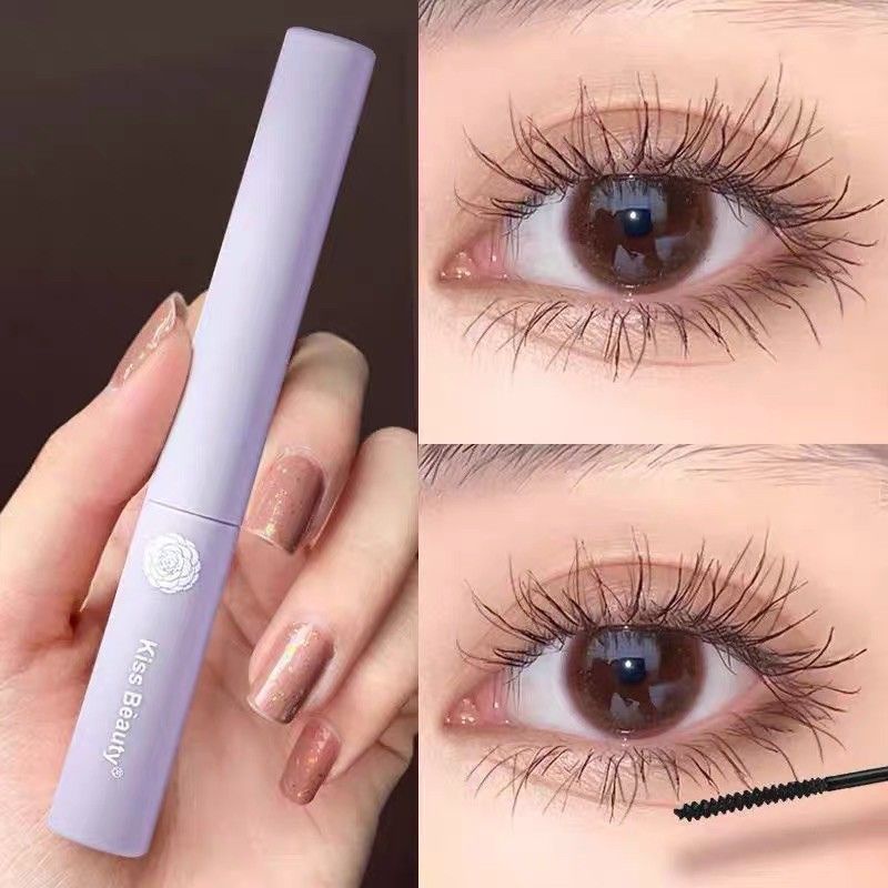 Mascara Kiss Beauty đầu mỏng chuốt mi cong và dài thiết kế vỏ màu tím
