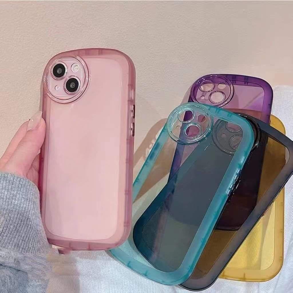 Ốp Điện Thoại Trong Suốt Thiết Kế Ống Kính Tròn Nhiều Màu Xinh Xắn Cho IPhone 12 13 11 Pro Max X Xs Max Xr 7745