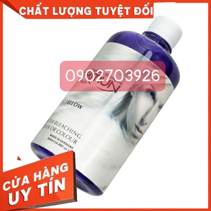 DẦU GỘI TÍM QP7YMUN 500 KHỬ ÁNH VÀNG CHO TÓC TẨY, BẠCH KIM, TÓC NHUỘM MÀU SÁNG-GỘI GIỮ MÀU CHO TÓC MÀU  XÁM TRO-BẠCH KIM