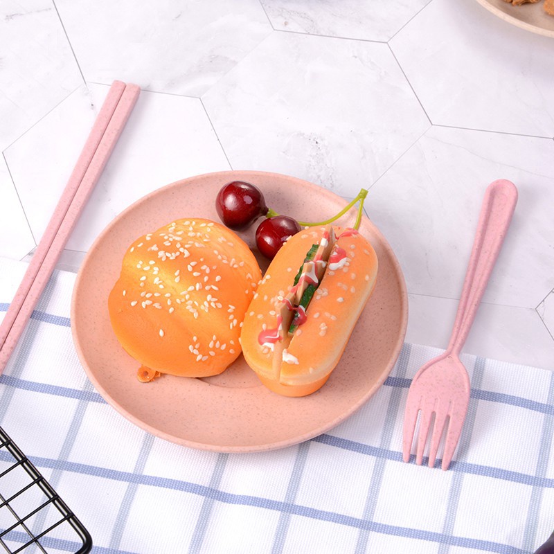 Đĩa Tròn Bằng Lúa Mạch Màu Sắc Đơn Giản