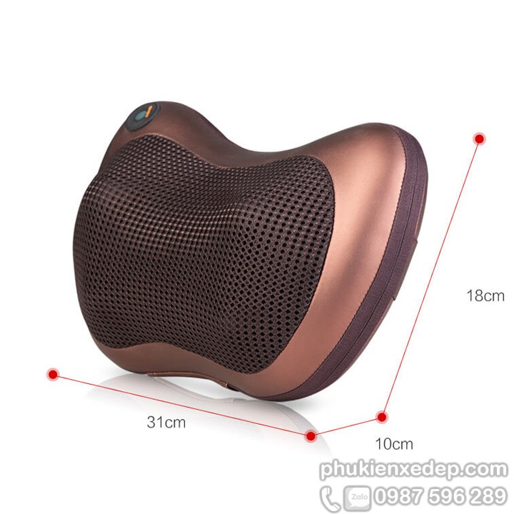 Gối massage cổ hồng ngoại ⚡FREESHIP⚡ đa năng trên ô tô, gia đình, văn phòng giúp giảm mỏi vai gáy cổ - Loại 8 bi