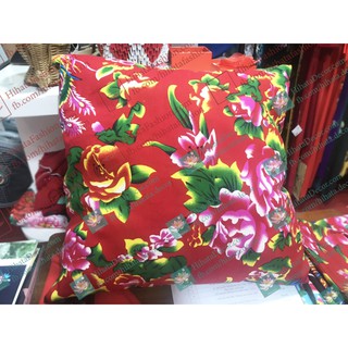 Gối ôm, gối tựa họa tiết con công (vỏ và ruột bông) - phong cách vintage bao cấp