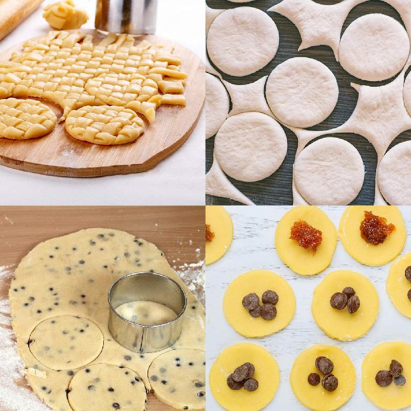 Set 14 khuôn cắt bánh quy ANAEAT hình tròn bằng thép không gỉ DIY