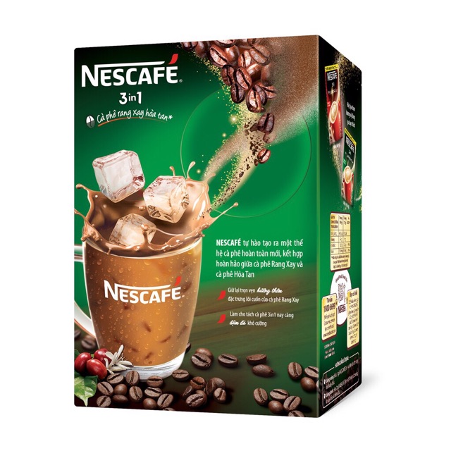 Hộp 20 Gói NesCafe 3.1 Rang Xay Đậm Vị Cafe 340gr Xanh