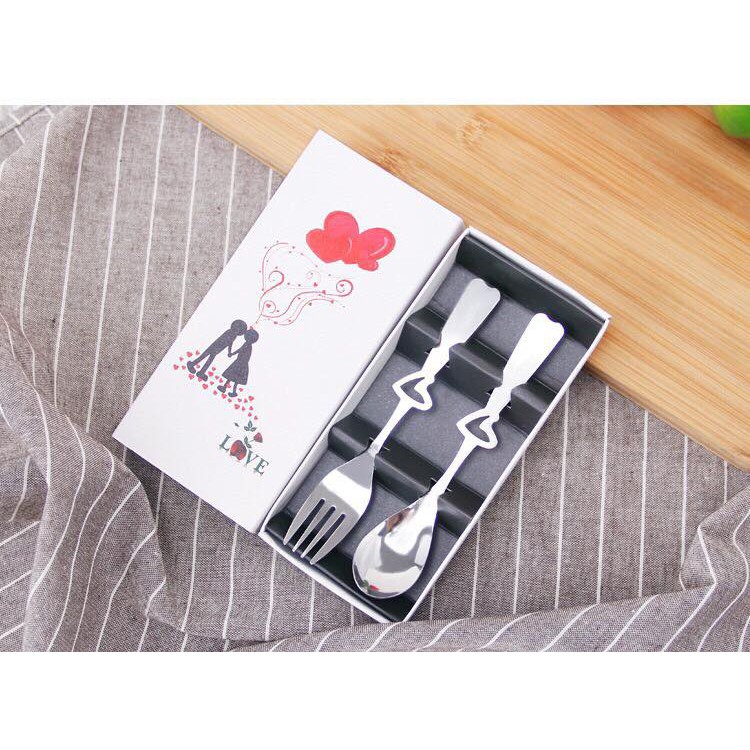 Bộ muỗng/ nĩa hình trái tim vs mặt cười xinh xắn