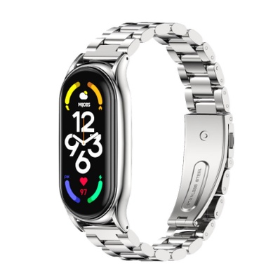 Dây đeo kim loại mắt to Mi band 7 / Mi band 5 & 6 Mijobs - Dây đeo chính hãng Mijobs Miband 5 6 3 & 4
