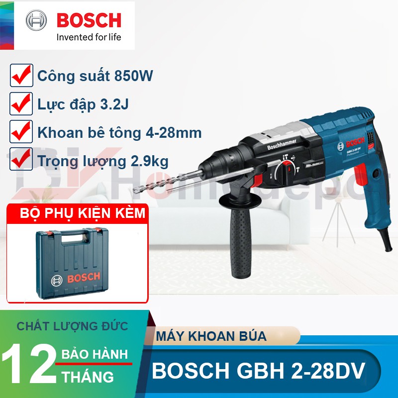 Máy khoan búa Bosch GBH 2-28 DV 820W.