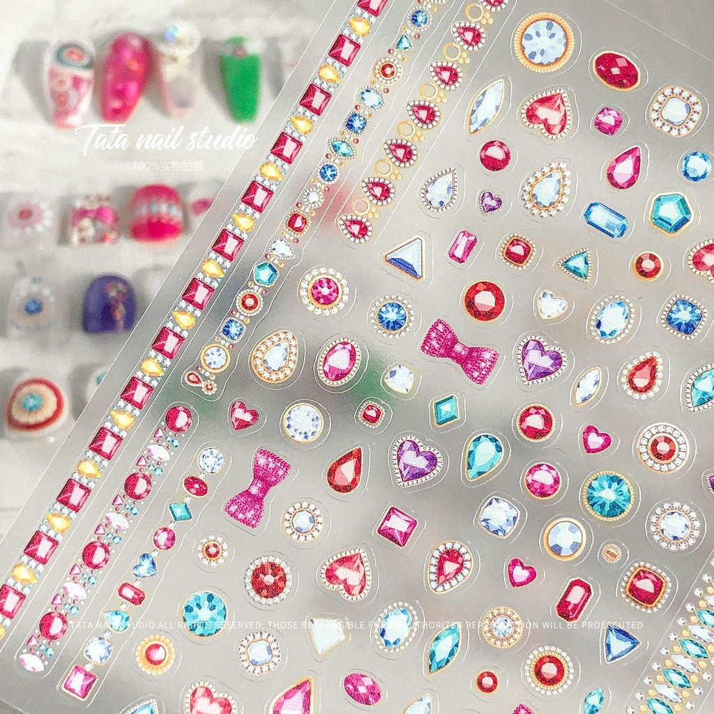 Đề Can Lá Nhôm Chất Lượng Cao Dùng Để Trang Trí Móng Tay 3D Phong Cách Bohemian