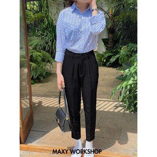 Quần baggy công sở màu đen black baggy Maxy Workshop