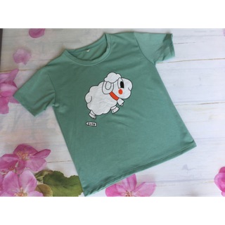 Áo Thun Xanh - Hình cừu cute - Hàng si tuyển- Ảnh thật