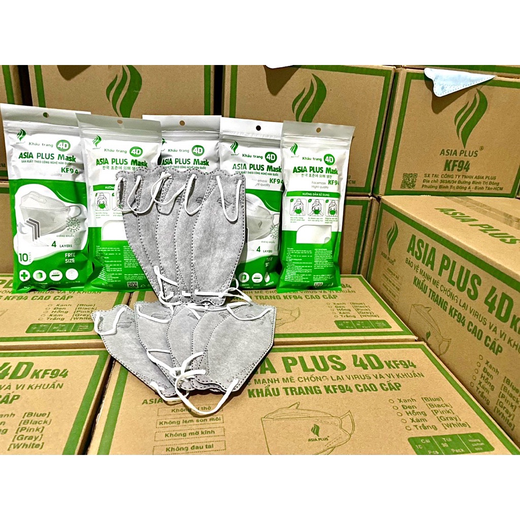 Khẩu trang KF94 ASIA PLUS 4D Một túi (10 cái)