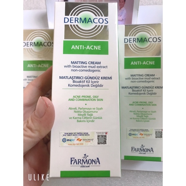 CHÍNH HÃNG NHẬP KHẨU Kem Dưỡng Giảm Bóng Nhờn Farmona Dermacos Anti-Acne Matting Cream