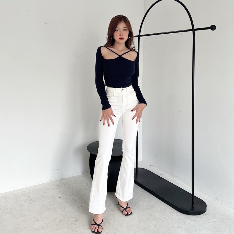 Áo croptop nữ tay dài TOPTIFY kiểu yếm hở vai dây chéo ngực High Standard Top A227 | WebRaoVat - webraovat.net.vn