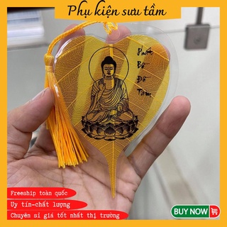 LÁ BỒ ĐỀ IN HÌNH PHẬT CẦU BÌNH AN