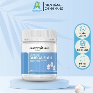 Viên uống omega 3 6 9 healthy care úc, lọ 200 viên omega369 - ch030