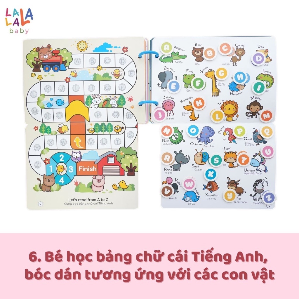Học Liệu Bóc Dán Busy Book Cho Bé Lalala Baby Nhiều Chủ Đề Đa Dạng - Song Ngữ Anh Việt