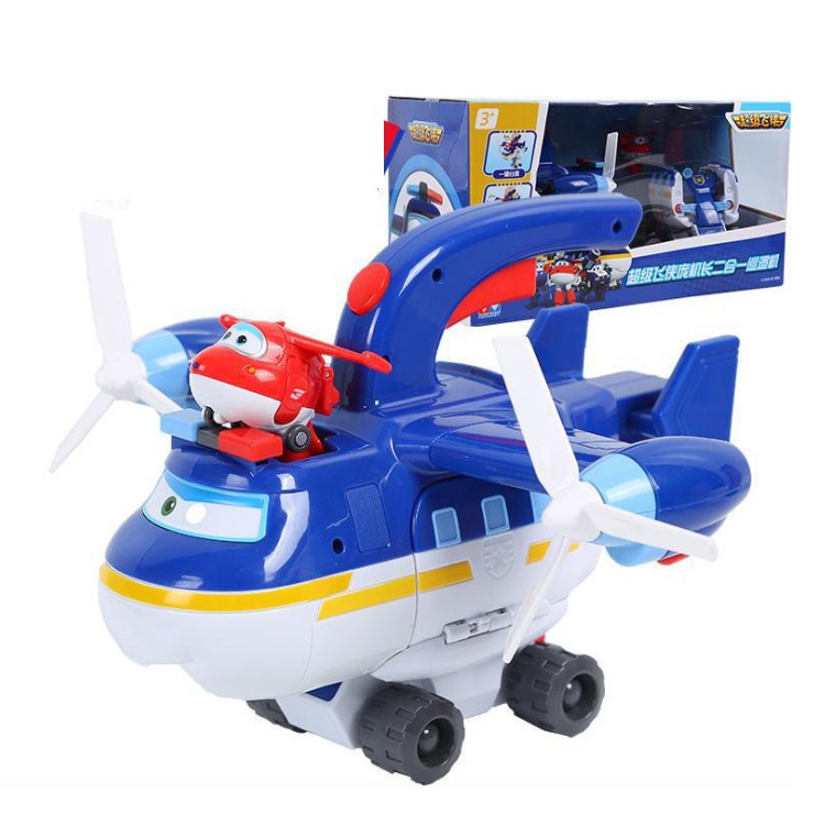 Mô hình super wings biệt đội siêu xe cảnh sát 2 trong 1 đội bay siêu đẳng đồ chơi trẻ em hãng Auldey