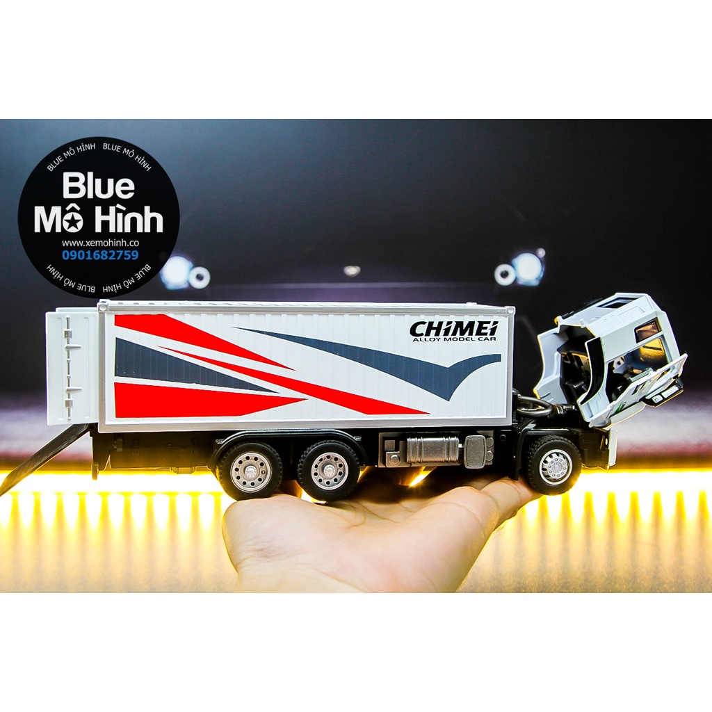 Xe mô hình xe tải container thùng kim loại 1:50