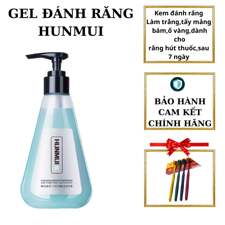 {MỚI VỀ}Kem Đánh Răng HUNMUI - Kem Đánh Răng Dạng Gel Lỏng -Dành Cho Mảng Bám Do Hút Thuốc