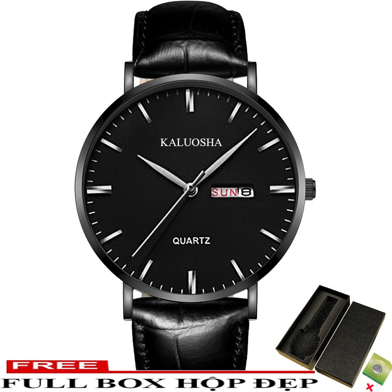 Đồng Hồ Nam 2 Lịch KALUOSHA JAPAN K6688 Đẳng Cấp DOanh Nhân Dây Da Cao Cấp_Full Box