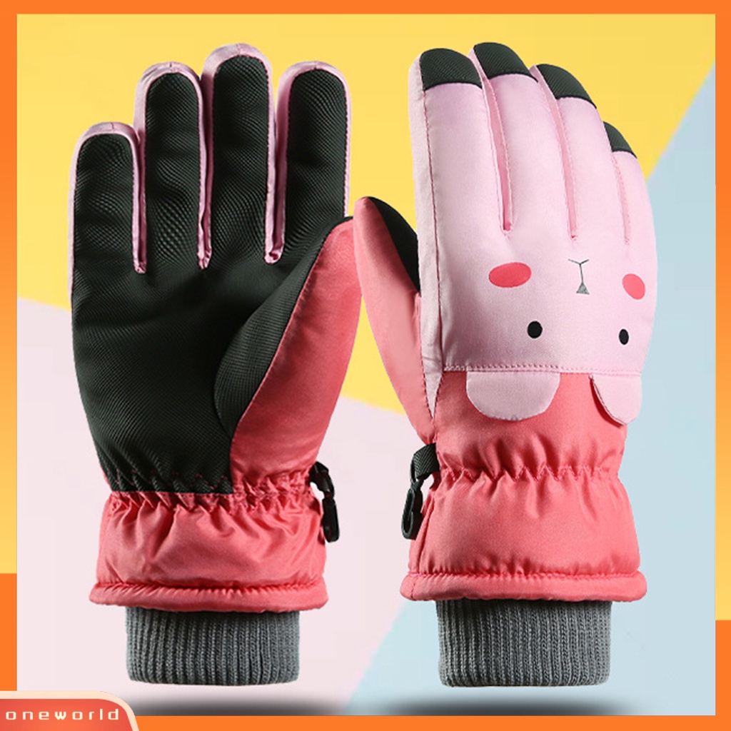 |Bộ Đồ Bơi Một Mảnh Dành Cho Nữ| 1 Đôi Găng Tay Trượt Tuyết Giữ Ấm Chống Trượt Chống Thấm Nước Có Thể Chạm Màn Hình Cảm Ứng Hoạt Hình Dành