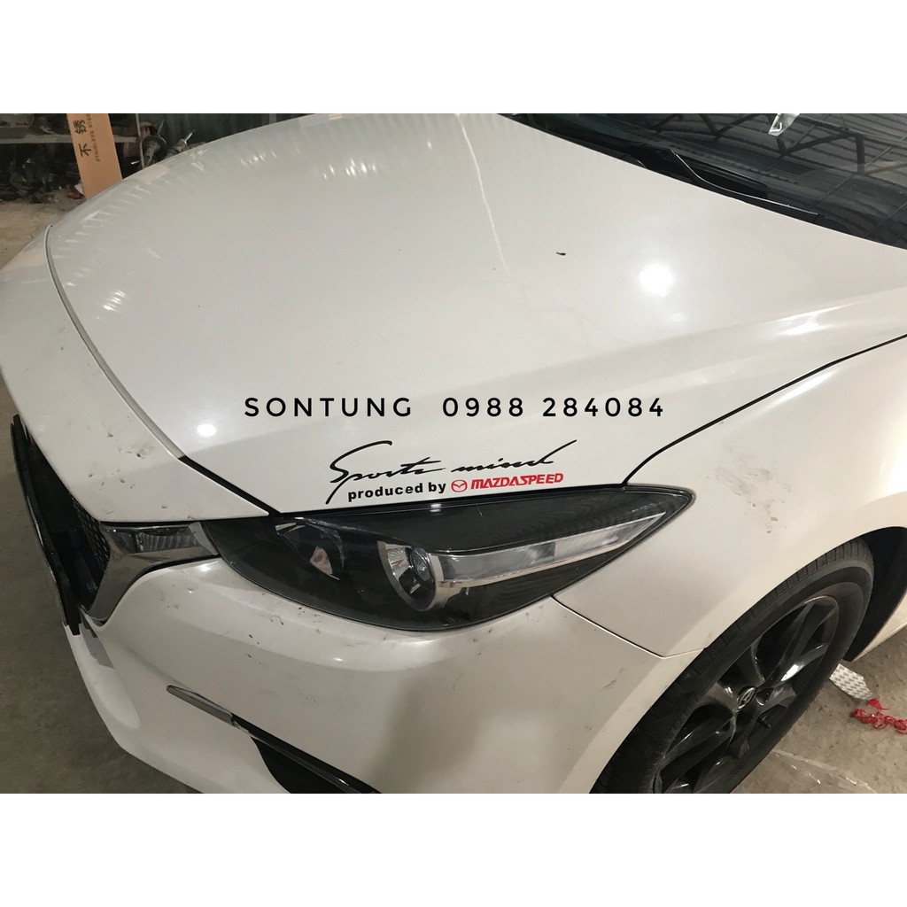 Tem dán nắp capo Sport Mind Mazda Speed