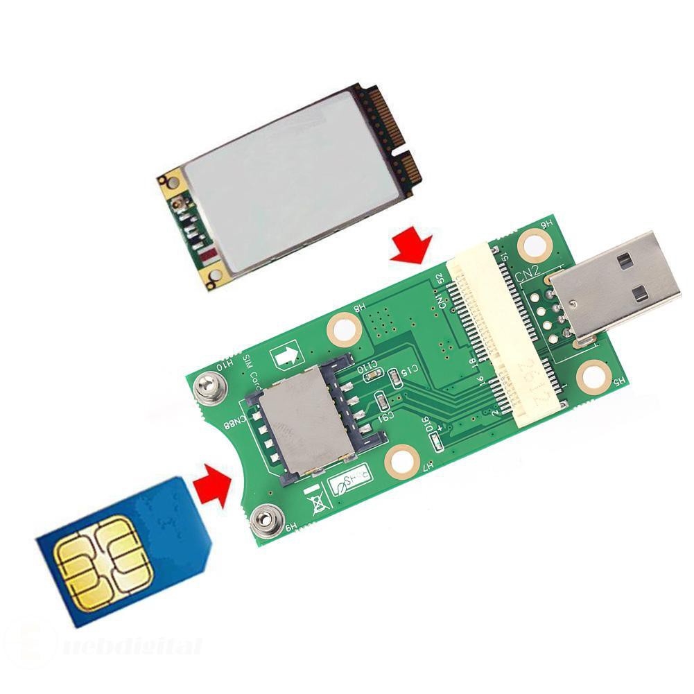 Bộ Chuyển Đổi Pci-E Sang Usb Với Khe Thẻ Sim 8 Pin Cho Wwan / Lte | BigBuy360 - bigbuy360.vn