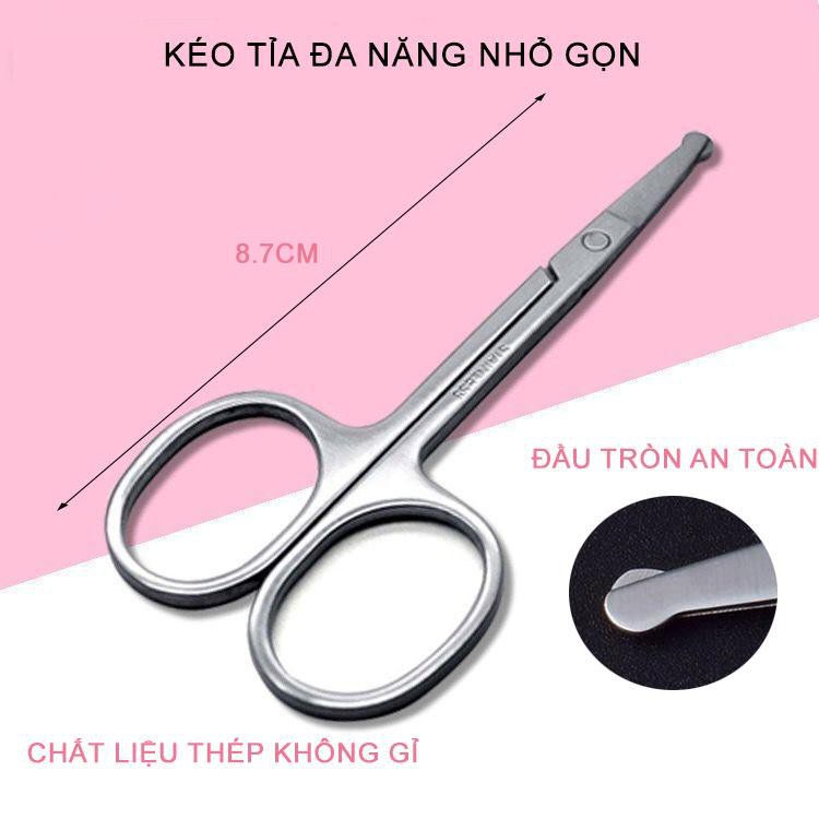 Kéo Cắt Tỉa Lông Mũi Đầu Tròn, Thép Không Gỉ Cao Cấp - Thiết Kế Nhỏ - Gọn - Nhẹ - An toàn