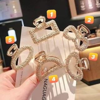 Kẹp Tóc Càng Cua Vân Đá Ánh Vàng