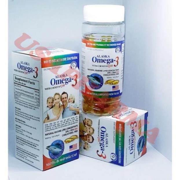 Viên dầu cá Alaska Omega 3 sáng mắt, khỏe tim, bổ não - Lọ 100 viên