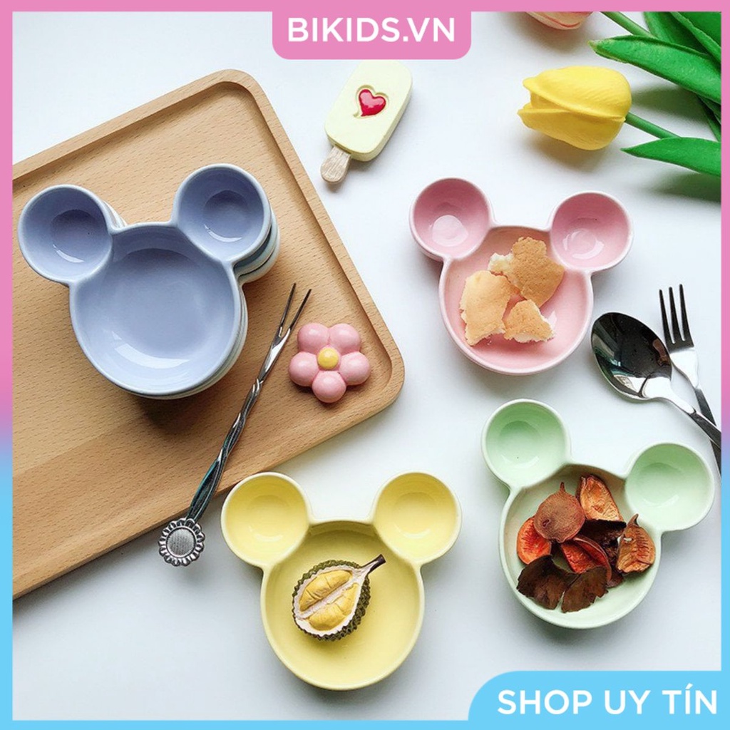 Khay ăn dặm sứ hình micky - Sứ Cao cấp