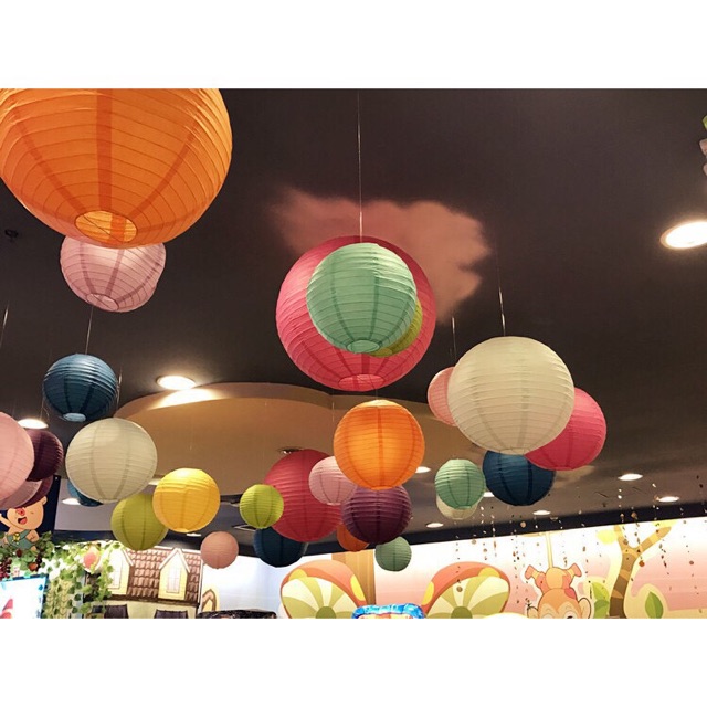 Đèn lồng giấy 40cm - đèn lồng giấy tròn Nhật Bản
