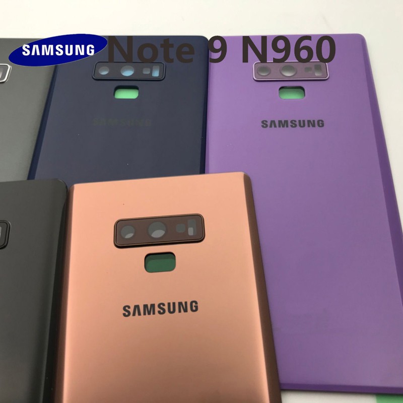 Samsung Galaxy NOTE 9 N960 N960F SM-N960FD Pin Nắp lưng Cửa + Tai máy ảnh Kính ống kính Thay thế Phụ tùng thay thế