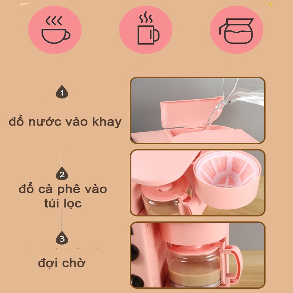 Lò Nướng Bánh Đa Năng 3 in 1 rán, nướng, pha cafe, tặng nắp đậy thủy tinh cao cấp