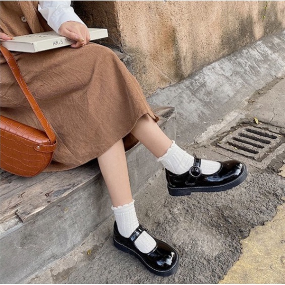 Giày Lolita Nữ Đế Bằng 3cm Giày OXFORD Cao Cấp Phong Cách Vintage   MJ02-Molita