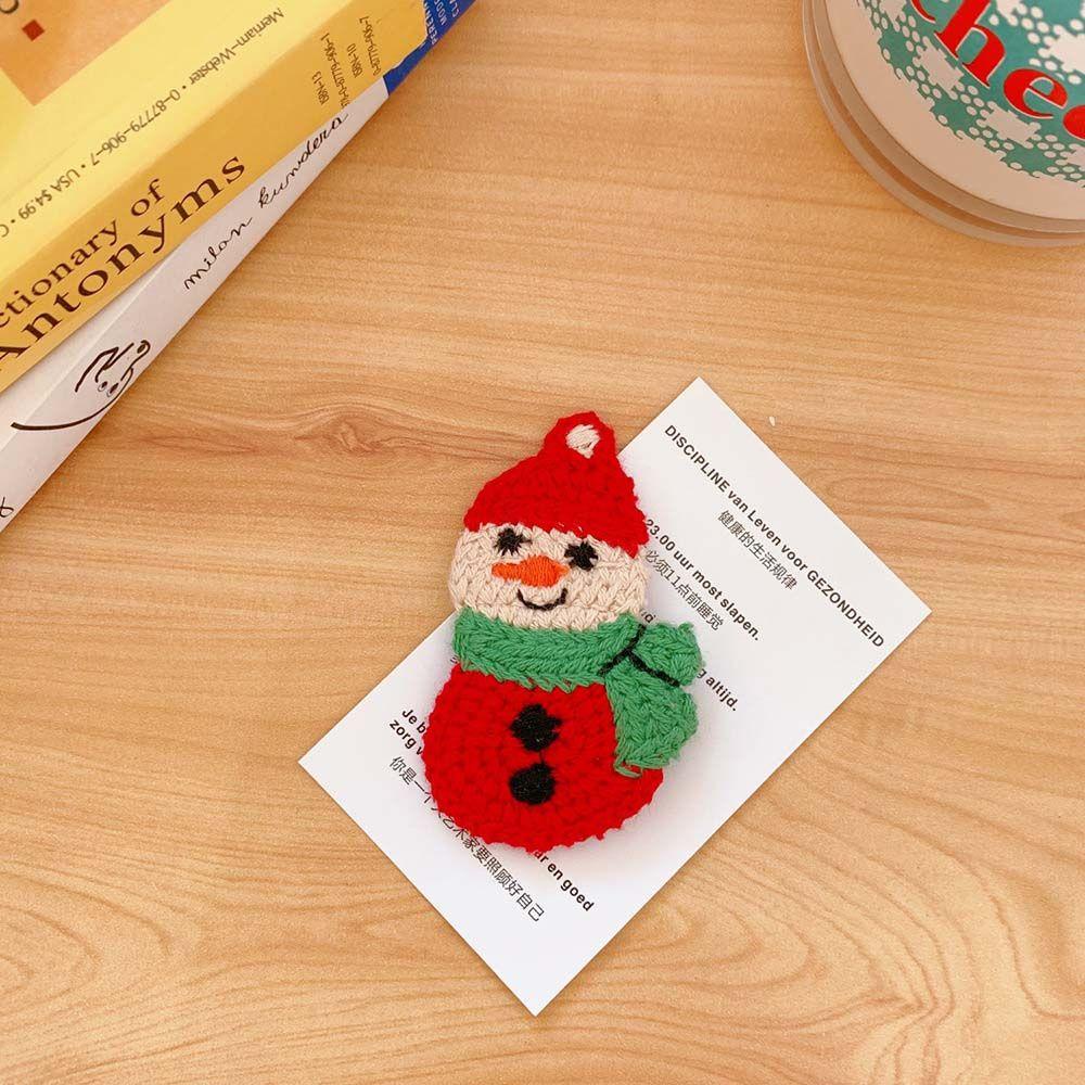 Kẹp Tóc Dệt Kim 15H Màu Cầu Vồng Họa Tiết Giáng Sinh Dễ Thương