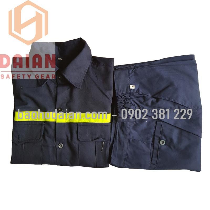 Quần áo bảo hộ lao động phối phản quang vải kaki Nam Định - DN09PQ