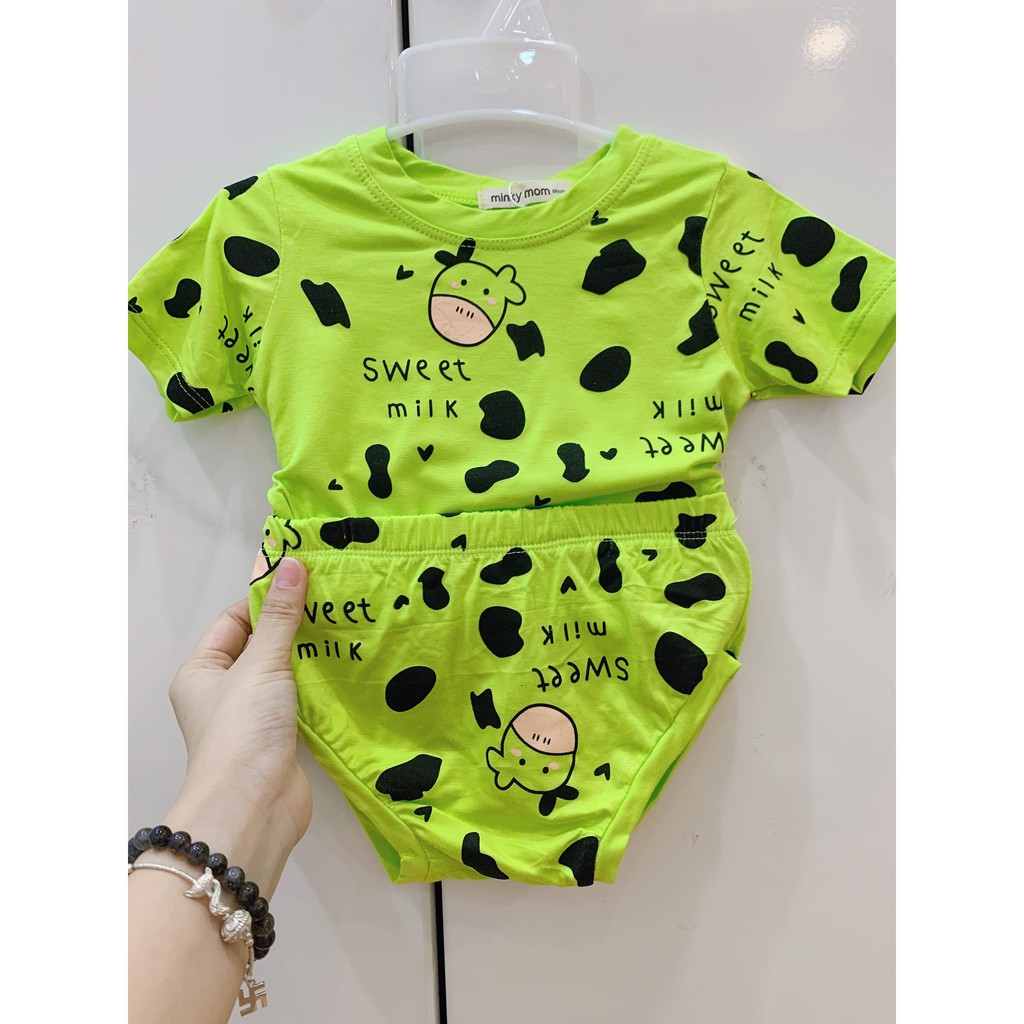 BỘ CHIP BÒ SỮA THUN LẠNH CHO BÉ TRAI BÉ GÁI MINKYMOM TỪ 4-15Kg