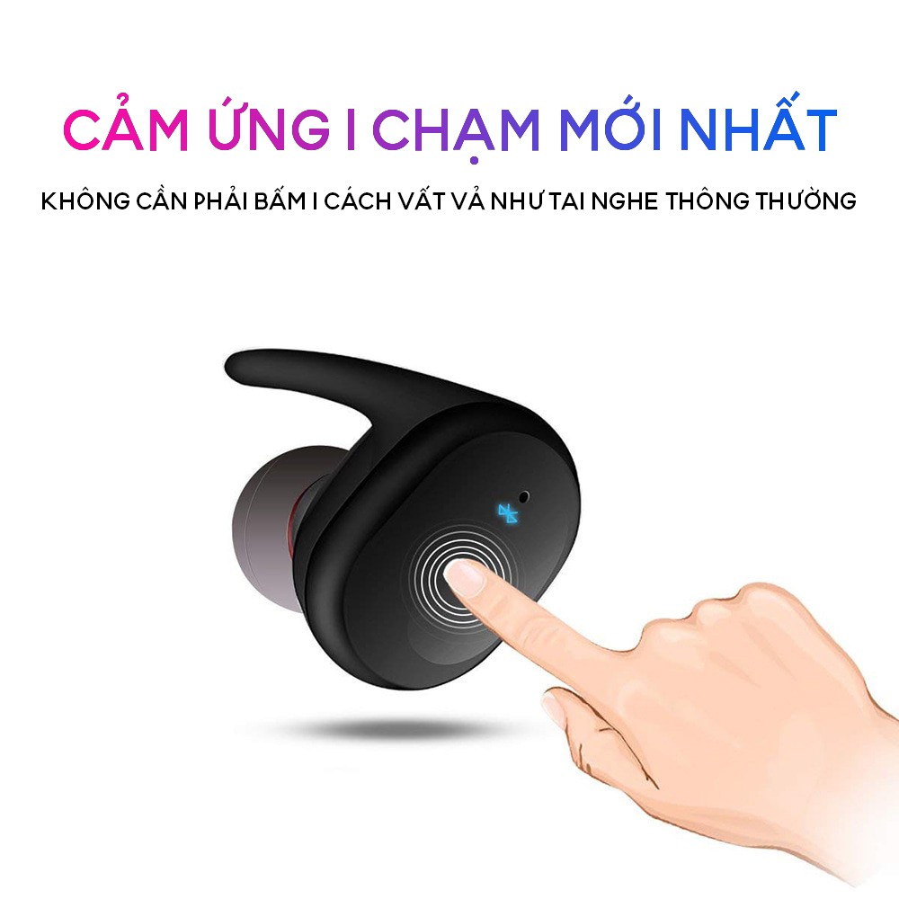 Tai Nghe Bluetooth 5.0 TWS Touch Premium - Cảm Ứng 1 Chạm - Chống Nước IPX7 - Pin 12h - Đàm Thoại - Tự Kết Nối -dc3674