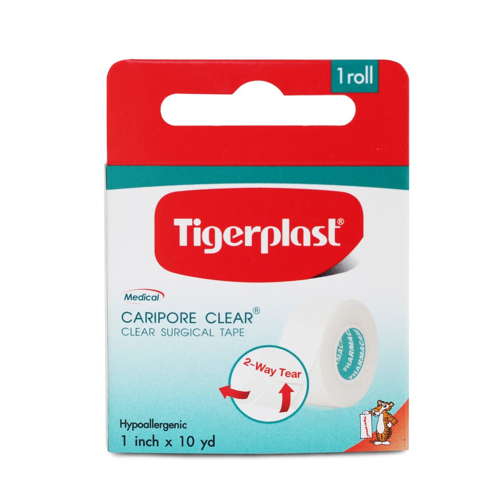 Băng keo nhựa TIGERPLAST CLEAR TAPE cố định bông gạc - xuất xứ Thái Lan