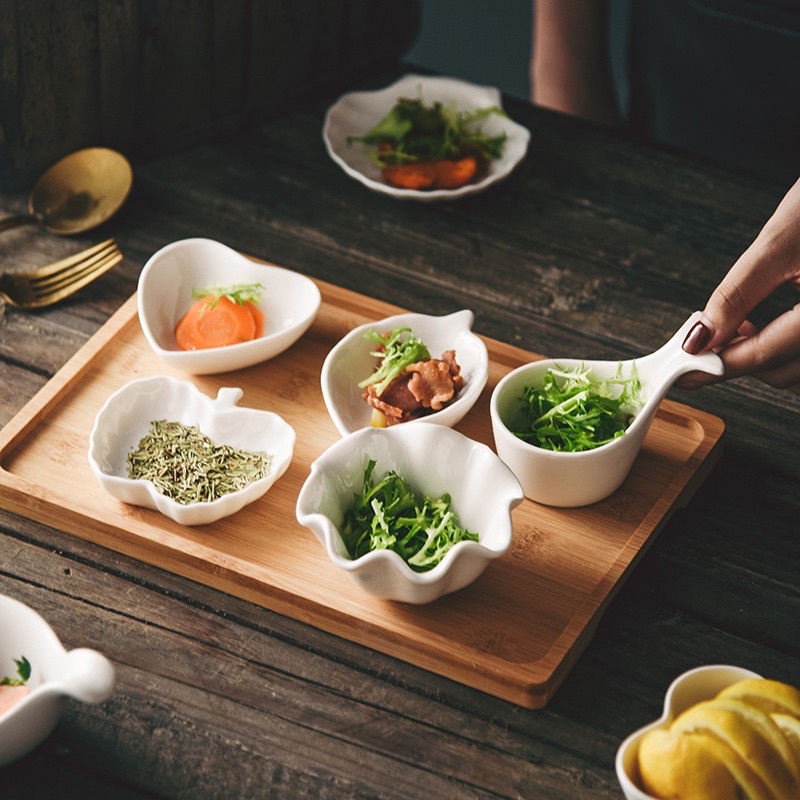 Bát chén sứ trắng nhiều hình cho bé ăn dặm kiểu Nhật