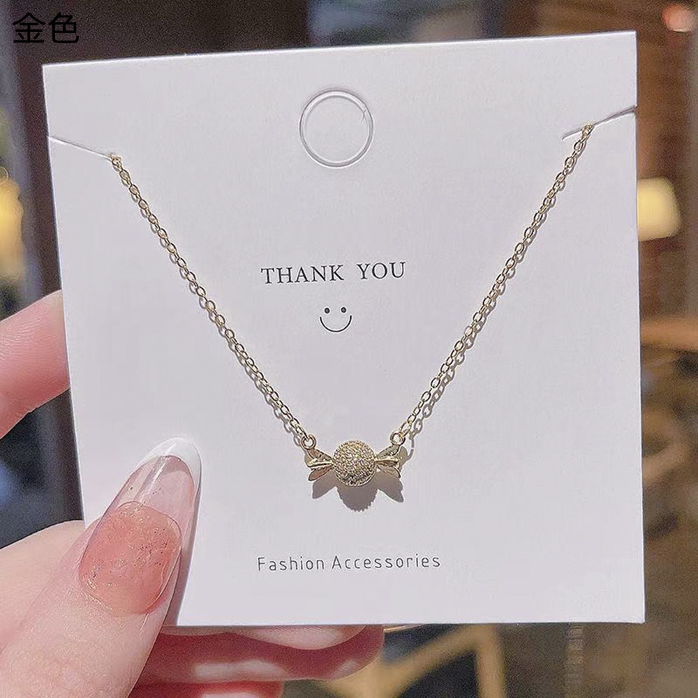 Vòng cổ Mặt Hình Viên Kim Cương Màu Kẹo Xinh Xắn Cho Nữ