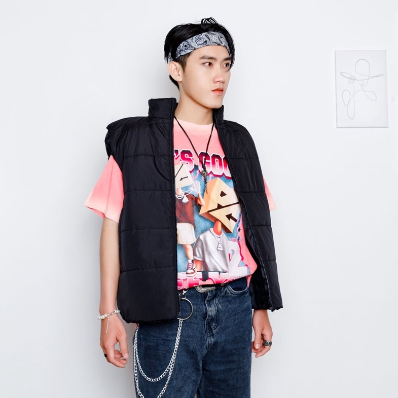 Áo thun wash nam nữ PC Retro - Màu hồng Dáng oversize Hoạ tiết hình in cá tính