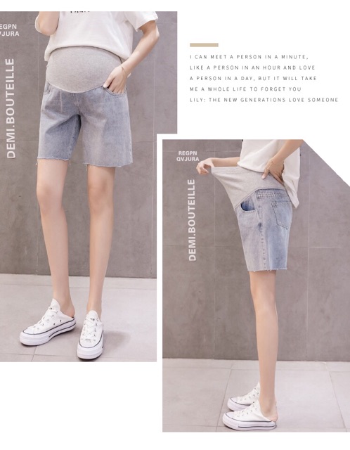 Quần bầu short lửng jean